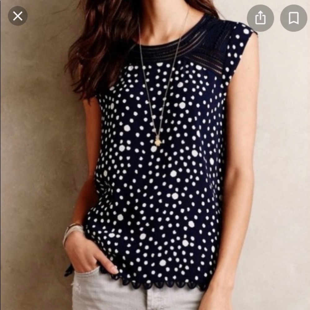 Anthropologie Meadow Rue Sanna Polka Dot top